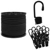 vidaXL Bungee vrvi s kljukami 8 mm Črna PP in guma