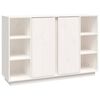 vidaXL Komoda bela 120x35x80 cm trdna borovina
