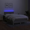 vidaXL Box spring postelja z vzmetnico LED sv. siva 120x200 cm blago