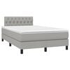 vidaXL Boxspring postelja z vzmetnico svetlo siva 120x190 cm blago
