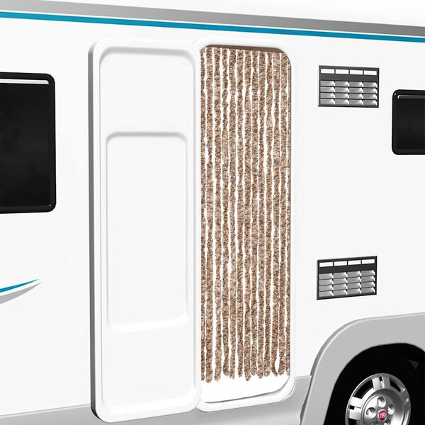 vidaXL Zavesa proti mrčesu bež in temno rjava 56x185 cm šenilja