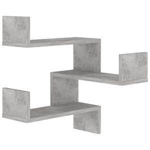 vidaXL Wall police Montaža za steno Betonsko siva 40 x 40 x 49,5 cm
