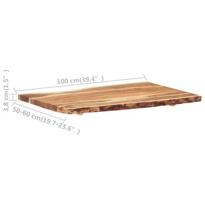 vidaXL Mizna plošča trden akacijev les 100x(50-60)x3,8 cm