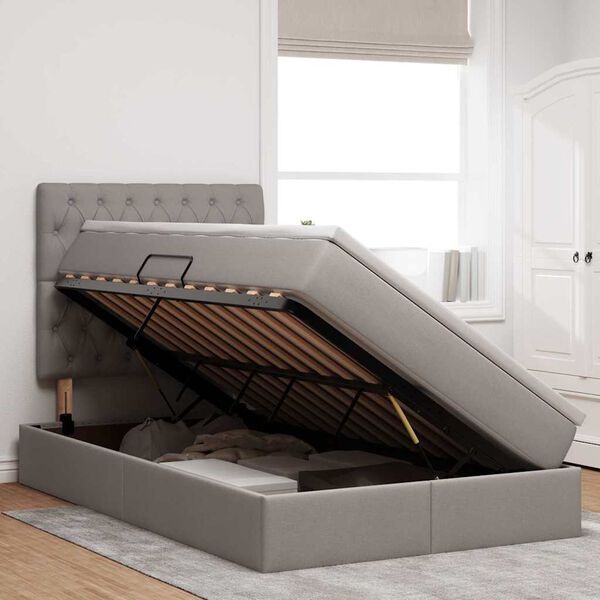 vidaXL Postelja z dodatnim prostorom za shranjevanje in vzmetnico