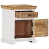 vidaXL Nočna omarica bela in rjava 40x30x50 cm trden mangov les