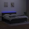 vidaXL Box spring postelja z vzmetnico LED črna 180x200 cm blago