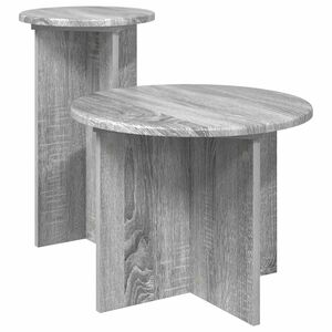 vidaXL Komplet stranskih mizic 2 kos Siva Sonoma &Oslash; 45 x 35 cm