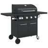 vidaXL Plinski žar s 5 gorilniki črno pra&scaron;no lakirano jeklo