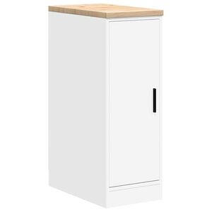 vidaXL Garažna omara za shranjevanje bela 30x51x85 cm trdna borovina
