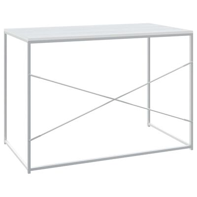 vidaXL Računalniška miza bela 110x60x70 cm iverna plošča