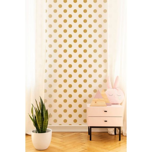 Kids at Home Tapeta Dotty Gold bela in zlata