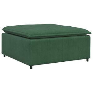 vidaXL Modularni kavč s podnožjem, temno zelen 100x100x48 cm