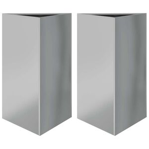 vidaXL Vrtno korito 2 kosa trikotnik 50x43x75 cm pocinkano jeklo