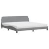 vidaXL Postelja z vzmetnico Dover svetlo siva 200x200 cm blago
