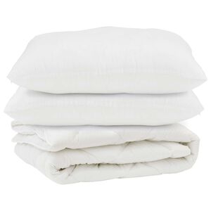 vidaXL Odeja z blazino 3 pcs Bela Mikrovlakna