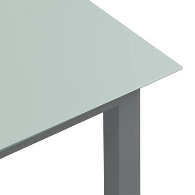 vidaXL Vrtna miza svetlo siva 150x90x74 cm aluminij in steklo