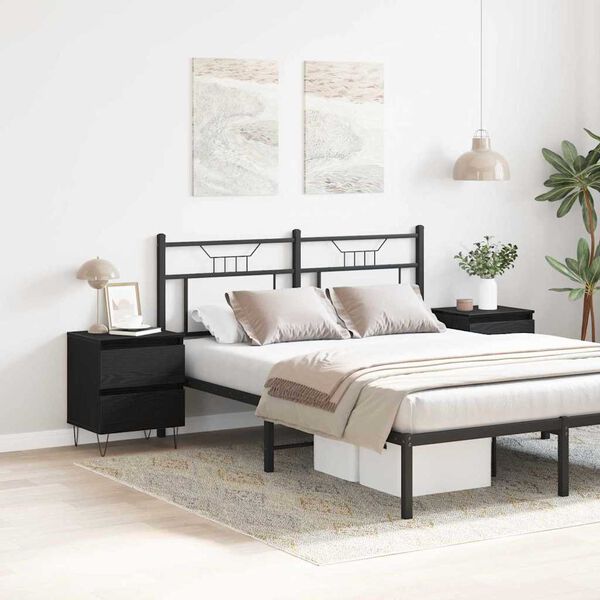 vidaXL Nočna omarica 2 pcs Črni hrast 40 x 35 x 50 cm Konstruiran les