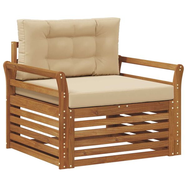 vidaXL Zunanja garnitura za sedenje Masivno akacijevo les in poliester