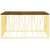 vidaXL Klubska mizica zlata nerjaveče jeklo in trden predelan les