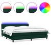 vidaXL Box spring postelja z vzmetnico LED temno zelena 180x220 cm žamet