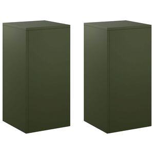 vidaXL Stojalo za rastline 2 pcs Olivno zelena 30 x 30 x 60 cm Jeklo