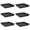 vidaXL Kvadraten cvetlični pladenj 6 kos Črna 18 x 18 x 2 cm Plastika