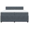 vidaXL Box spring postelja z vzmetnico temno siva 200x200 cm žamet