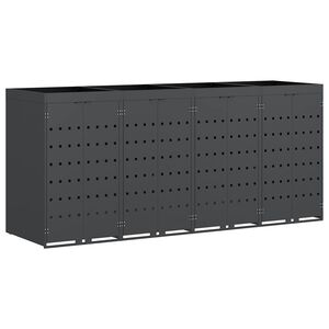 vidaXL Shranjevanje kolesnega zaboja za 4 zaboje Antracit