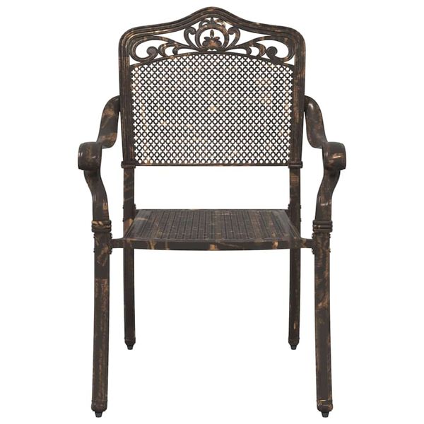 vidaXL Vrtni Stol 2 pcs Bronasta 55 x 56.5 x 91cm Aluminij