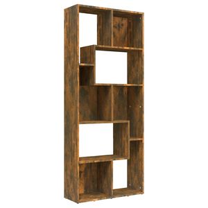 vidaXL Knjižna omara dimljeni hrast 67x24x161 cm konstruiran les