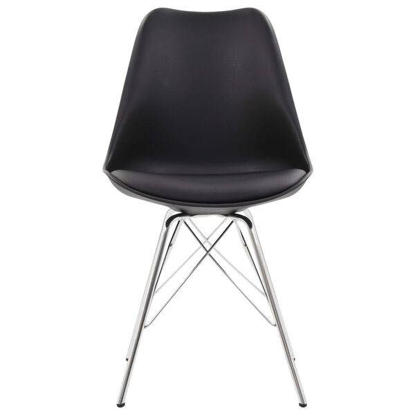 vidaXL Jedilni stoli 2 kosa črno umetno usnje