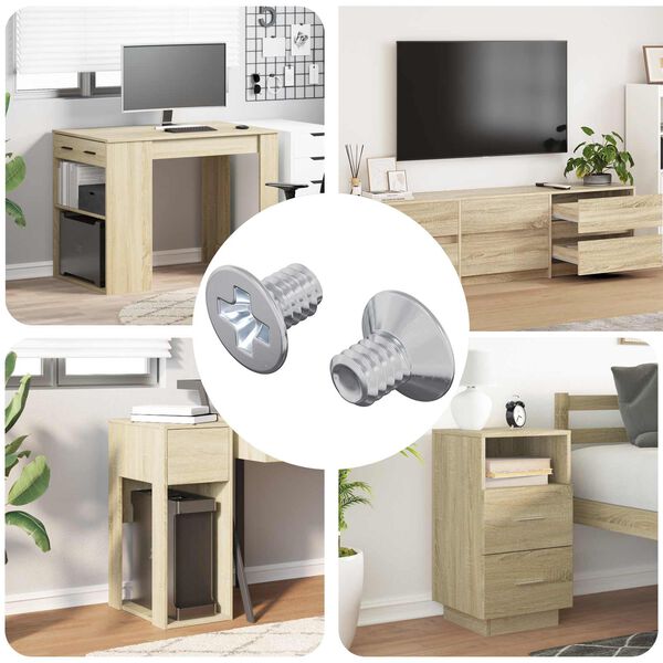 vidaXL Vijaki s countersunk glavico 2 pcs srebrna M4 x 6 mm Jeklo