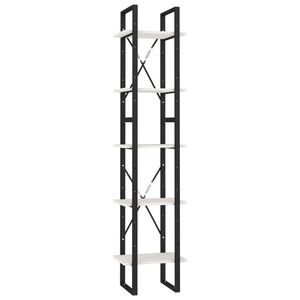 vidaXL Knjižna omara 5-nadstropna bela 40x30x175 cm borovina