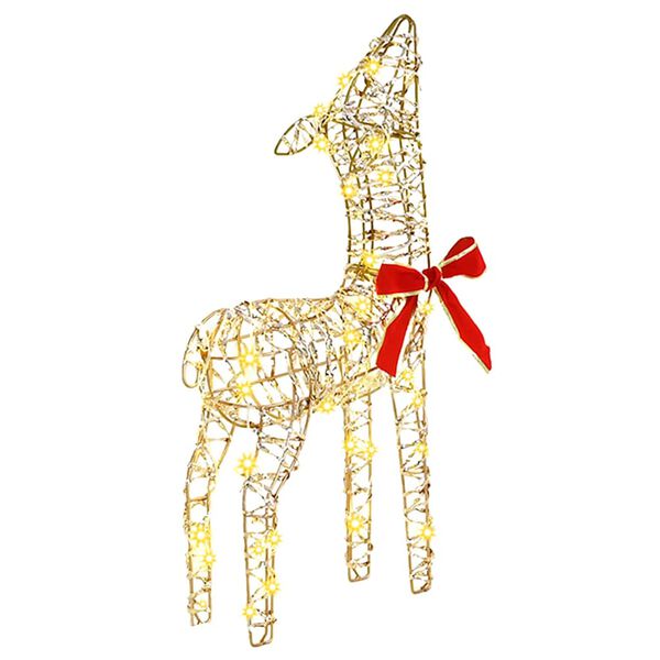 vidaXL Družina jelenov 3 pcs Toplo bela 67 x 26 x 127 cm PET