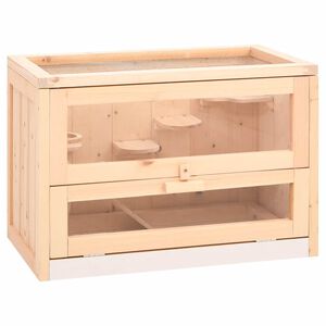 vidaXL Kletka za hrčke 60x35,5x42 cm trden les jelke