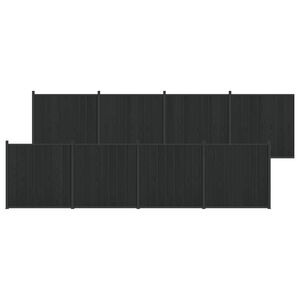 vidaXL Plo&scaron;ča ograje 8 kos 1405 x 186,5 cm WPC in aluminij Črna