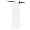 vidaXL Drsna vrata 83 x 232 cm Trdna borovina Bela in črna