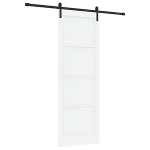 vidaXL Drsna vrata 83 x 232 cm Trdna borovina Bela in črna