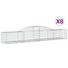 vidaXL Obokane gabion ko&scaron;are 8 kosa 300x50x40/60 cm pocinkano železo
