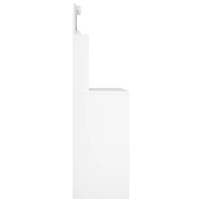 vidaXL Toaletna mizica z LED lučkami bela 96x40x142 cm