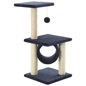 vidaXL Mačje drevo s praskalniki iz sisala 65 cm temno modre barve
