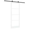 vidaXL Drsna vrata ORKDAL Bela 93 x 232 cm Trden borov les in steklo