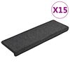vidaXL Stopni&scaron;čne preproge 15 kosov 65x21x4 cm antracitne pravokotne robove