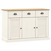 vidaXL Komoda s predali VIGO 113x40x75 cm bela trdna borovina