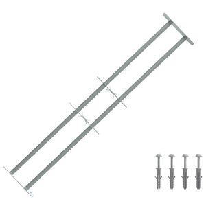 vidaXL Varnostna re&scaron;etka za okna z 2 prečkami 3 pcs 930-1740 mm