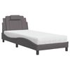 vidaXL Postelja z vzmetnico Viana siva 80x200 cm umetno usnje