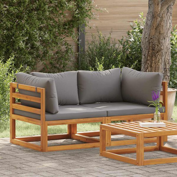 vidaXL Sekcijska kotna zofa 2 kosa z blazinami temno siva