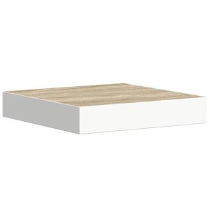 vidaXL Stenska polica barva hrasta in bela 23x23,5x3,8 cm MDF