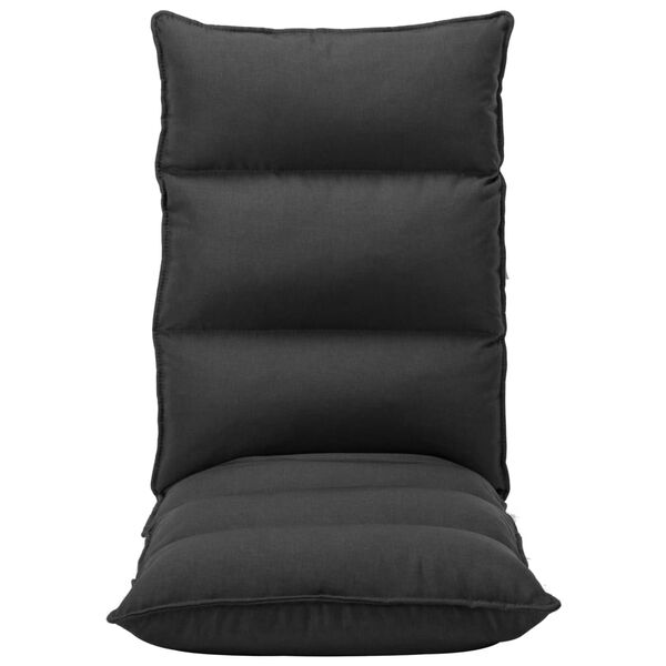 vidaXL Zložljiv stol / blazina črno blago