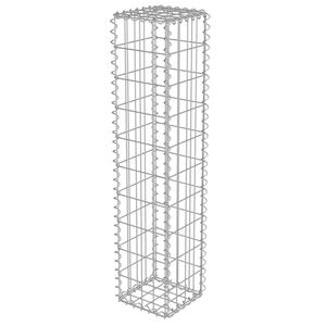 vidaXL Gabionska stena s pokrovi iz pocinkanega jekla 20x20x100 cm